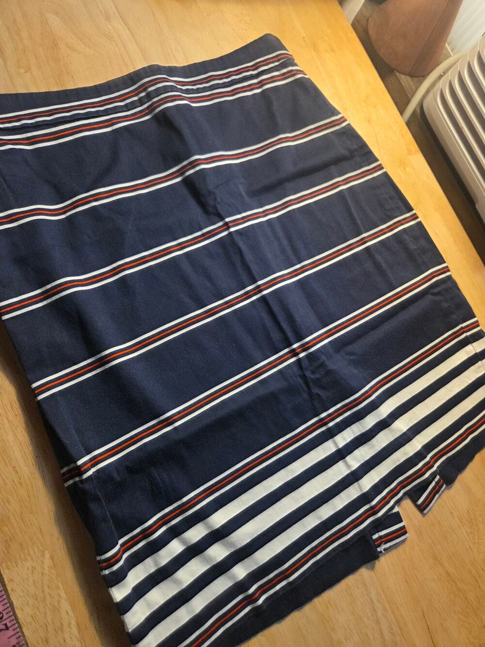 J.Crew pencil skirt red white and blue striped cotton short size 6 invisible zip